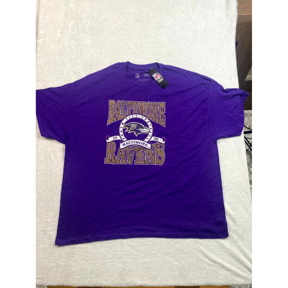 NFL Team Apparel Baltimore Ravens Football Team Shirt Mens 3XL Purple Cotton